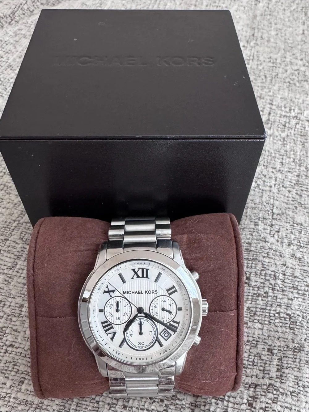 Michael Kors Stainless Steel Watch with White Dial